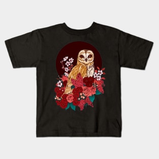 Owl Floral Eclipse Kids T-Shirt